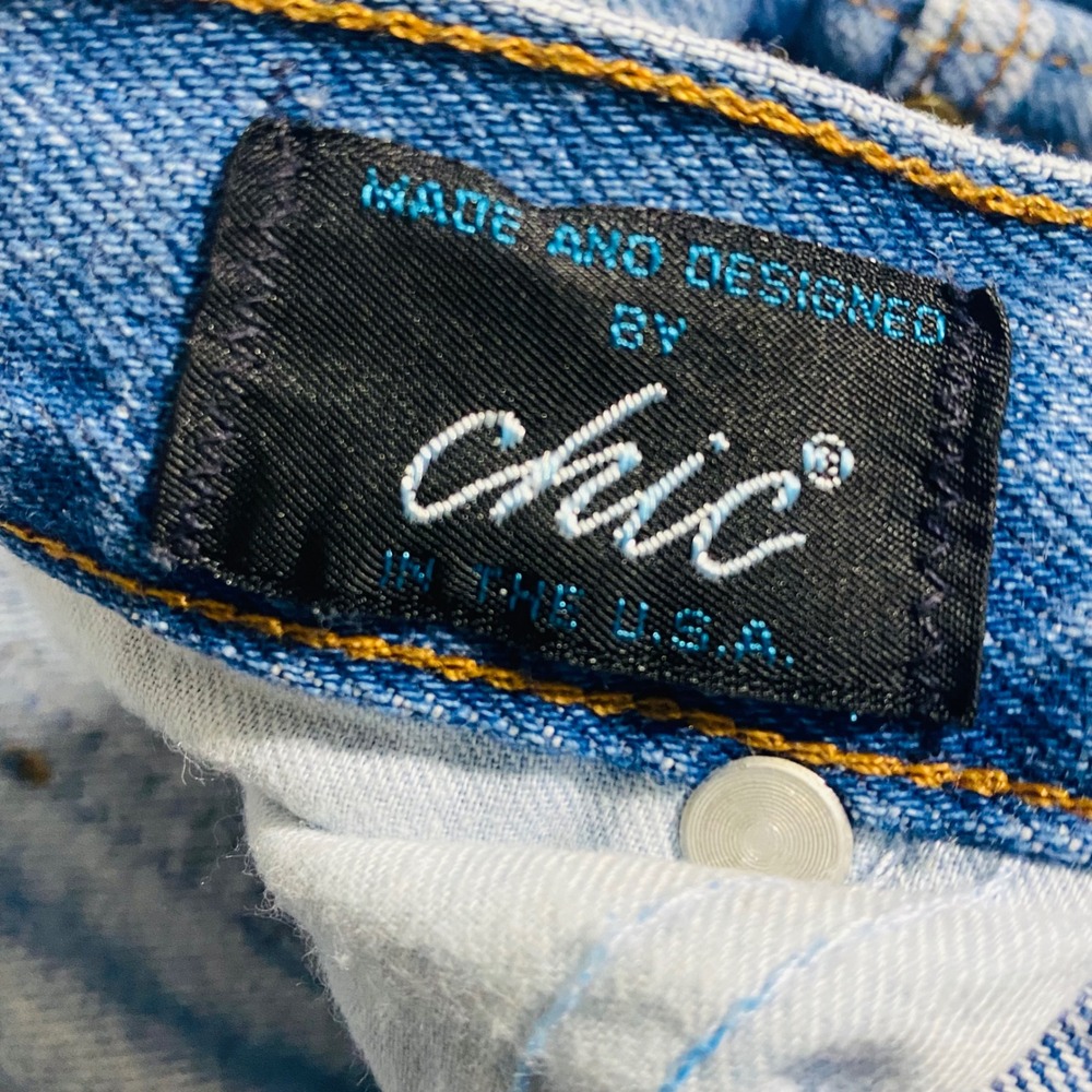Vintage Chic Tapered Leg Jeans Womens 22W Blue Vintage High Rise Made in USA - Picture 12 of 16